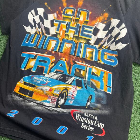 Vintage NASCAR Winston Cup Graphic T Shirt Size Medium On The Winning Road 2001 - Picture 3 of 7